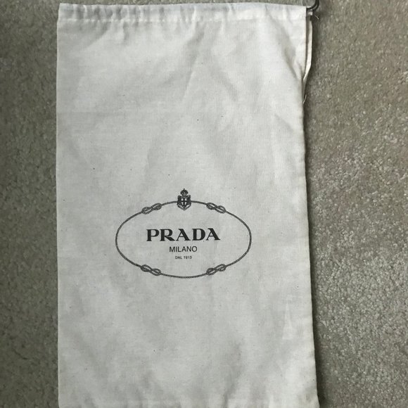 Prada MilanoWhite Cotton Dust Bag 13 /12" x 8" New - Picture 1 of 5